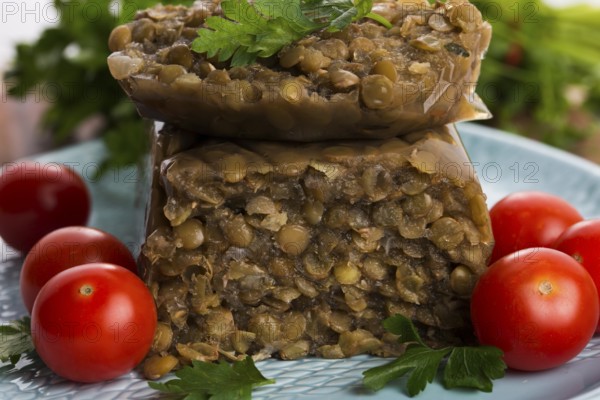 Lentil terrine with herbs