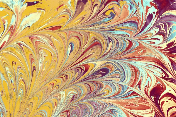 Abstract marbling floral pattern for fabric, tile design. background texture