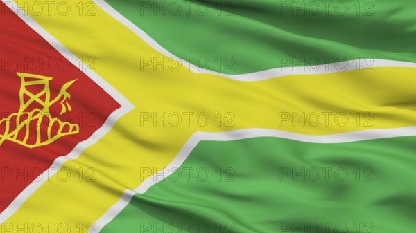 Tres Arroyos City Flag, Country Argentina, Closeup View, 3D Rendering