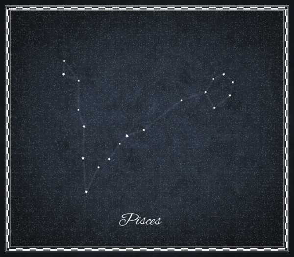 Pisces star constellation, Night sky, Cluster of stars, Deep space, Fishes constellation