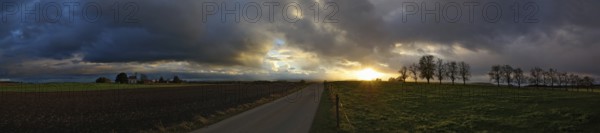 Panorama, weather mood in the evening sun
