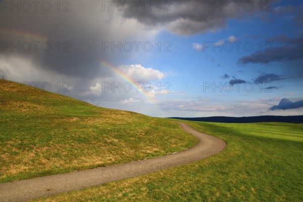 Divided rainbow after heavy storm