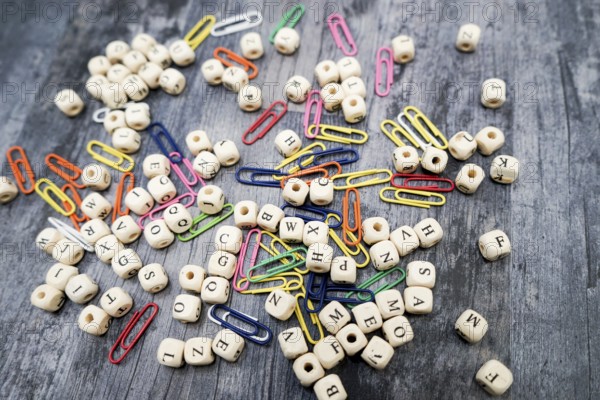 Block of alphabet studded on the floor. Shooting Location: Tokyo metropolitan area
