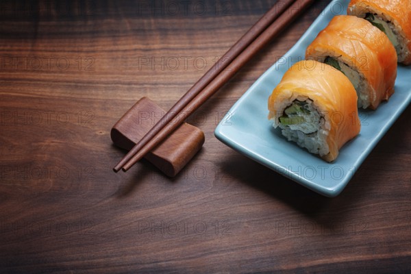 Rectangular Plate With PhiladelpHia Sushi Rools