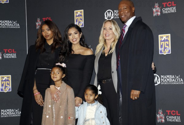 Jeanie Buss, Byron Scott, Vanessa Bryant, Natalia Diamante Bryant, Capri Kobe Bryant and Bianka Bella Bryant at Kobe Bryant hand and footprint ceremony held at the TCL Chinese Theater in Hollywood, USA on March 15, 2023., Los Angeles, California, USA, North America
