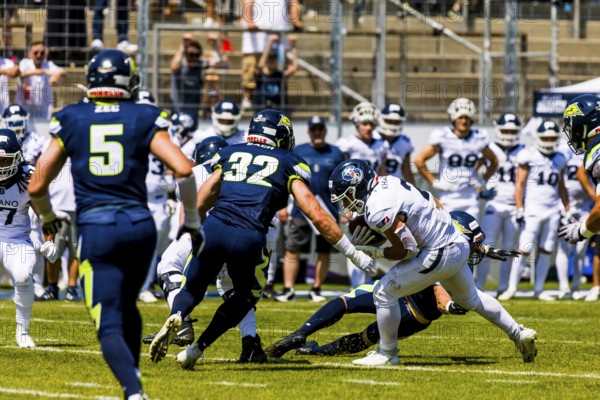 European League of Football, ELF/ Game : Milano Seamen at Stuttgart Surge, on June. 18. 2023, in the Gazi Stadium, Stuttgart, Germany Milano Seamen, RB # 2 Ali Khalife