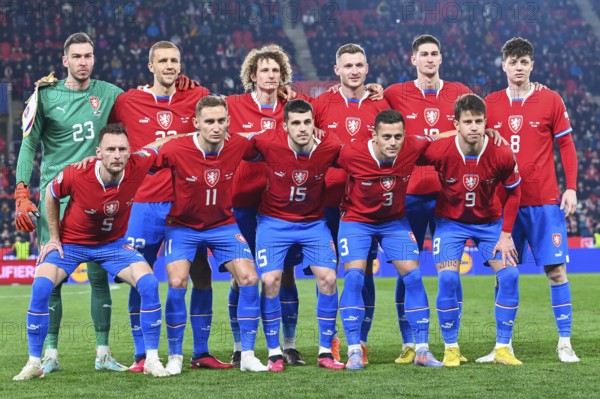 PRAGUE, CZECH REPUBLIC - MARCH 24, 2023: Team of Czechia before match.