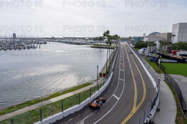 INDYCAR Series driver, PATO OWARD (5) of Monterey, Mexico, travels through the turns during a practice session for the Firestone Grand Prix of St. Petersburg at the St. Petersburg Temporary Course in St. Petersburg FL, Central America