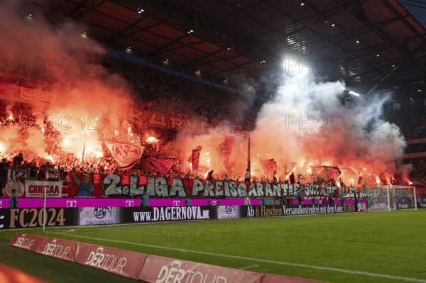Südkurve, 2nd Bundesliga, 1. FC Köln, Hamburger SV on 02/08/2024 at the RheinEnergieStadion in Cologne Germany . (DFL/DFB REGULATIONS PROHIBIT ANY USE OF PHOTOGRAPHS AS IMAGE SEQUENCES AND/OR QUASI-VIDEO)