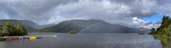 Rainbow at Loch Lomond, Rowardennan, Loch Lomond and the Trossachs National Park, Scotland, Great Britain