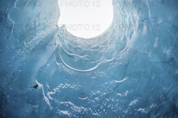 Cave of Iceland ice (Vatnajökull). Shooting Location: Iceland, Reykjavik