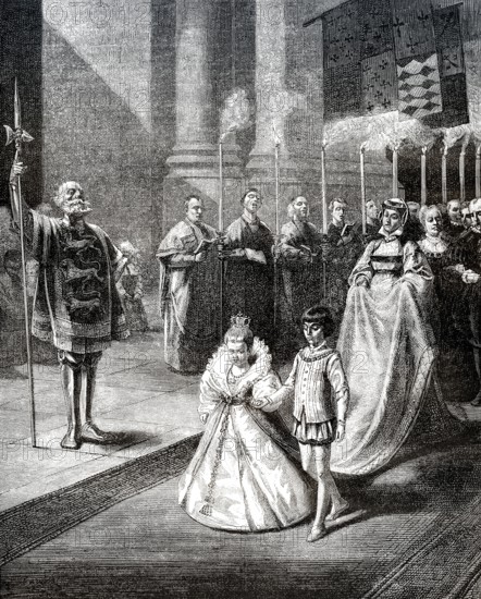 Children wedding in 1307, Corbeil, Joan II, Countess of Burgundy and Philip of Poitiers
