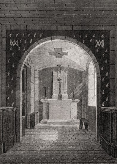 The Chapelle expiatoire, Paris, antique steel engraved print, 1831