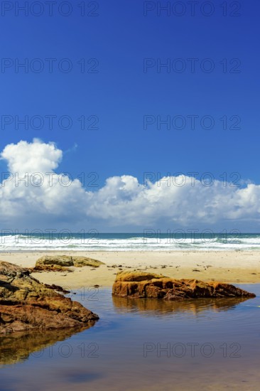Stunning Pe de Serra beach in the town of Serra Grande on the south coast of Bahia on a sunny summer day