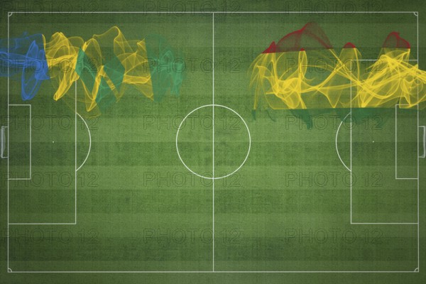 Saint Vincent and the Grenadines vs Bolivia Soccer Match, national colors, national flags, soccer field, football game, Competition concept, Copy space