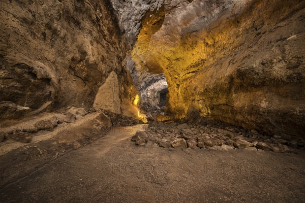 Cueva de los Verdes. Tourist attraction in Lanzarote, amazing volcanic lava tube