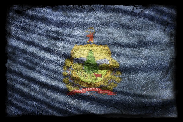 Vermont Flag, Grunge Texture Background