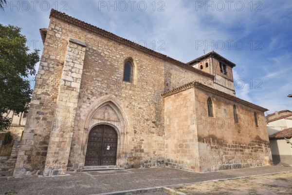 Old medieval church Saint Thomas in the ancient medieval village of Covarrubias, Burgos, Spain, Europe