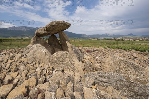 Megalithic Dolmen Chabola de la Hechicera, in La Guardia, Basque Country, Spain, Europe