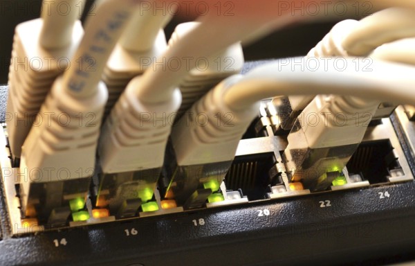 LAN router with connected network cables