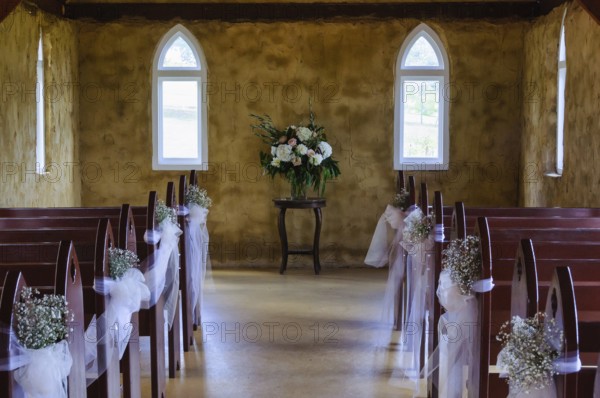 The lovely sandstone Peppers Creek Chapel, Pokolbin, NSW, Australia, Oceania