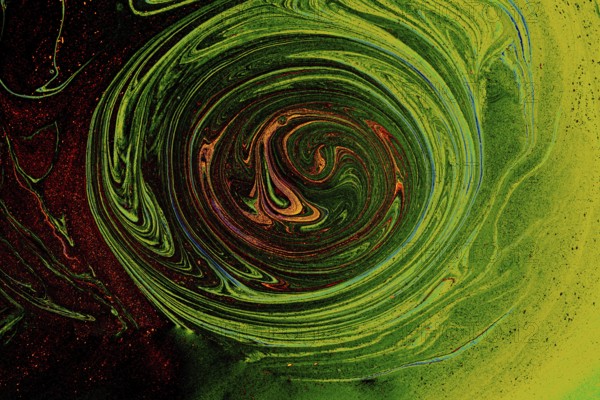 Beautiful abstract art of Ebru marbling painting techniques on water with paints