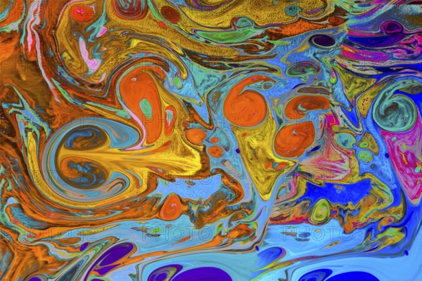 Traditional Ottoman Turkish abstract marbling art patterns as background