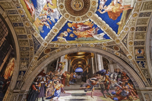 VATICAN CITY, VATICAN, JUNE 15, 2015 : interiors and architectural details of Raphael rooms in Vatican museum, june 15, 2015, in Vatican city, Vatican