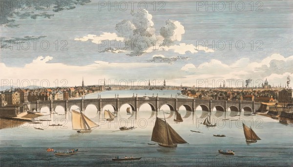 Westminster Bridge, London, England, ca 1745