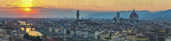 Florence panorama city skyline when sunset, Italy, Europe