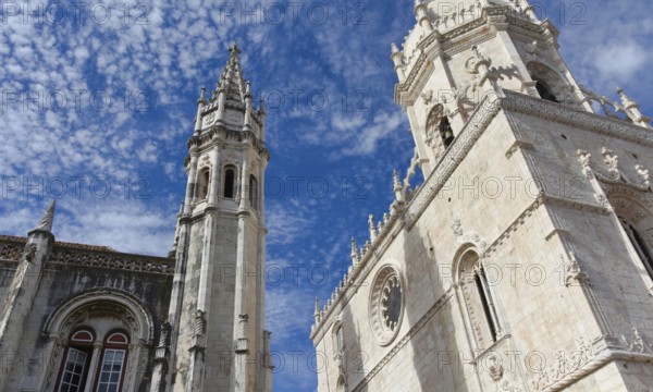 The Jeronimos Monastery in Lisbon's district Belem is a stunningly beautiful and ornate building from the early 1500s, made in the Portuguese late Gothic Manueline style of architecture