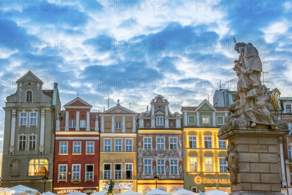 Architecture of Old Market in Poznan, Poland, Europe