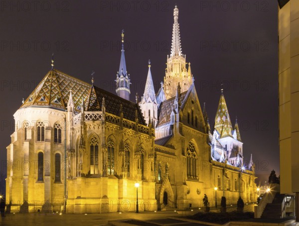 Fisherman's Bastion Hungary Budapest by night