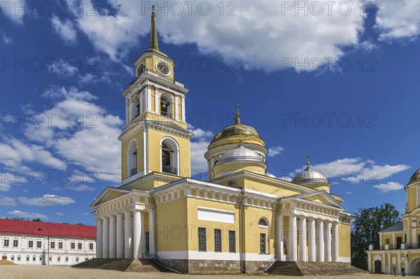 Epiphany Cathedral In Nilov Monastery On The Lake Seliger, Russia, Europe