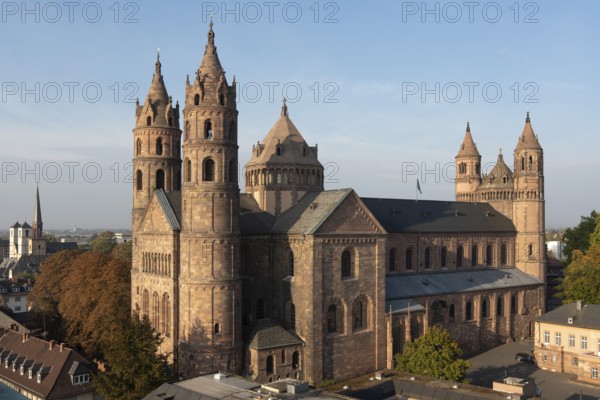 Worms, St Peter's Cathedral, view from the north-east from the tower of the Holy Trinity Church