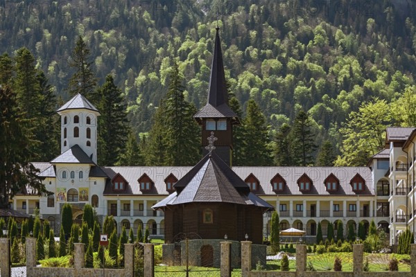 Caraiman Monastery Church at the Foot of the Bucegi Mountains Sinaia, Romania, Europe