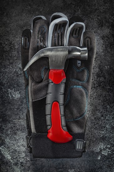 Stabby Mini Claw Hammer On Work Gloves