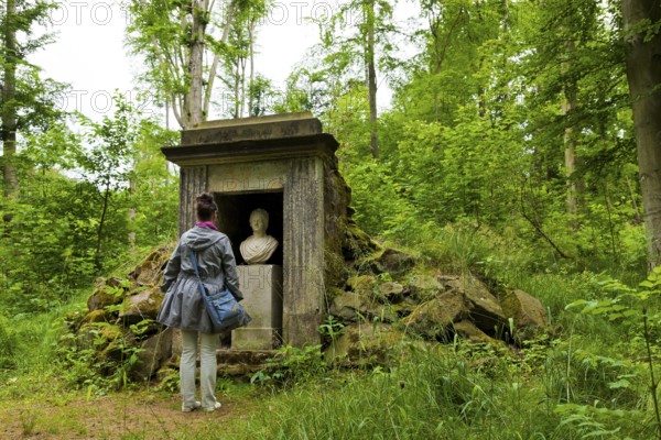 Monument to Duchess Anna Amalia The Seifersdorf Valley stretches along the Große Röder from Liegau-Augustusbad (a district of Radeberg) at the Grundmühle mill to Grünberg (a district of Ottendorf-Okrilla) . It lies in the area of the municipality of Wachau and the city of Dresden and is named after the nearby village of Seifersdorf. It is best known for its landscape garden, which was laid out from 1781 by Countess Christina von Brühl (daughter-in-law of Heinrich Graf von Brühl and owner of Seifersdorf Castle) . The Seifersdorf Valley is one of the earliest landscape gardens in Germany. The valley was severely damaged by a tornado on Whit Monday 2010, numerous trees fell victim to the storm and the valley was temporarily cut off from the outside world, Seifersdorf, Saxony, Germany, Europe