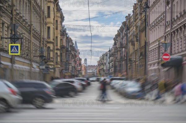 Rubinshteina Street view at Sankt-Petersburg in Russia