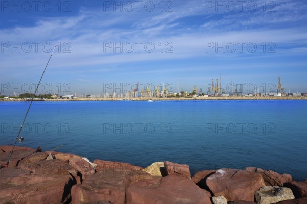 Valencia port and marina view from Pinedo at spain