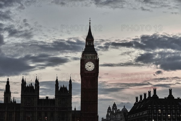 Big Ben Clock Tower London at Thames River England