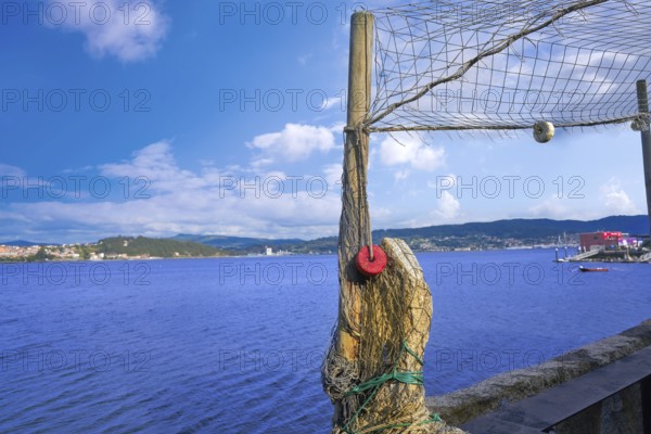 Combarro fishing tackle of boats in Pontevedra at Galicia Spain