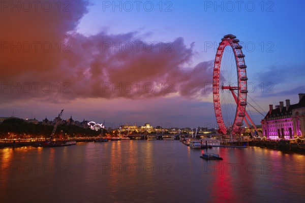 London sunset at Thames river near Big Ben in England