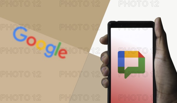 Google Chat Icon Logo on smartphone