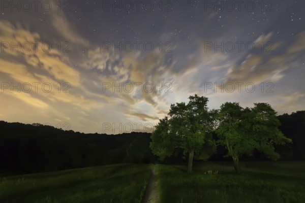 Night sky backgrounds with stars and clouds