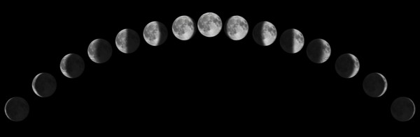 Phases of the Moon. Moon lunar cycle