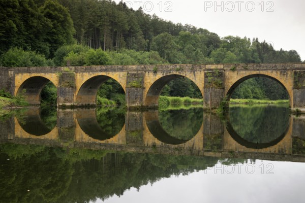 The famous Nicholas bridge over the Semois river near Chiny in the Belgian Ardennes