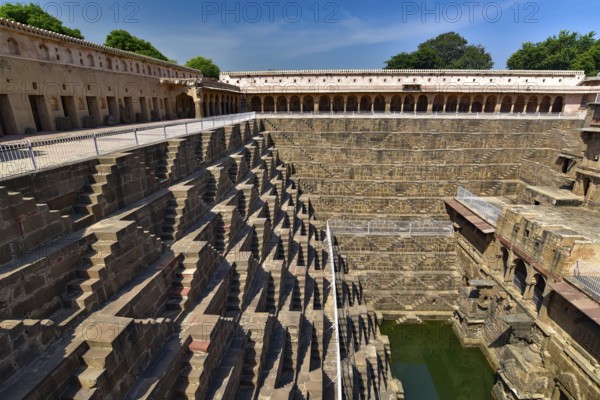 Chand Baori, a stepwell in Rajasthan, India, Asia