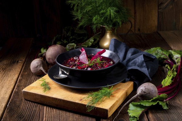 Delicious Russian-style beetroot soup