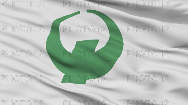 Nago City Flag, Country Japan, Okinawa Prefecture, Closeup View, 3D Rendering